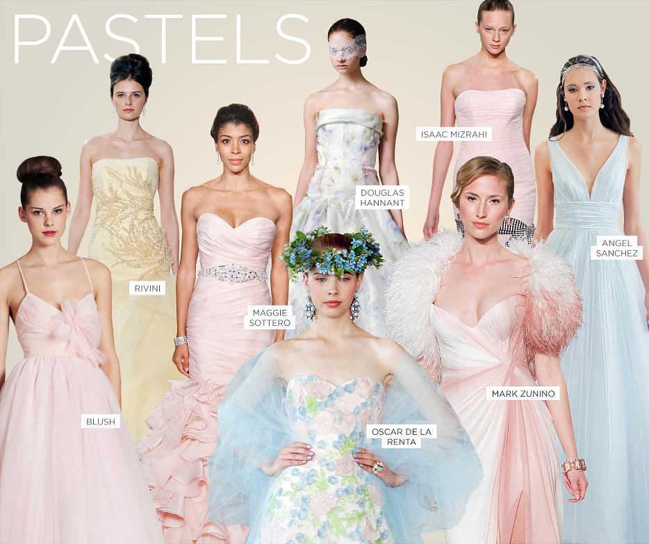 Show off your girly side with pastel  wedding  dress  